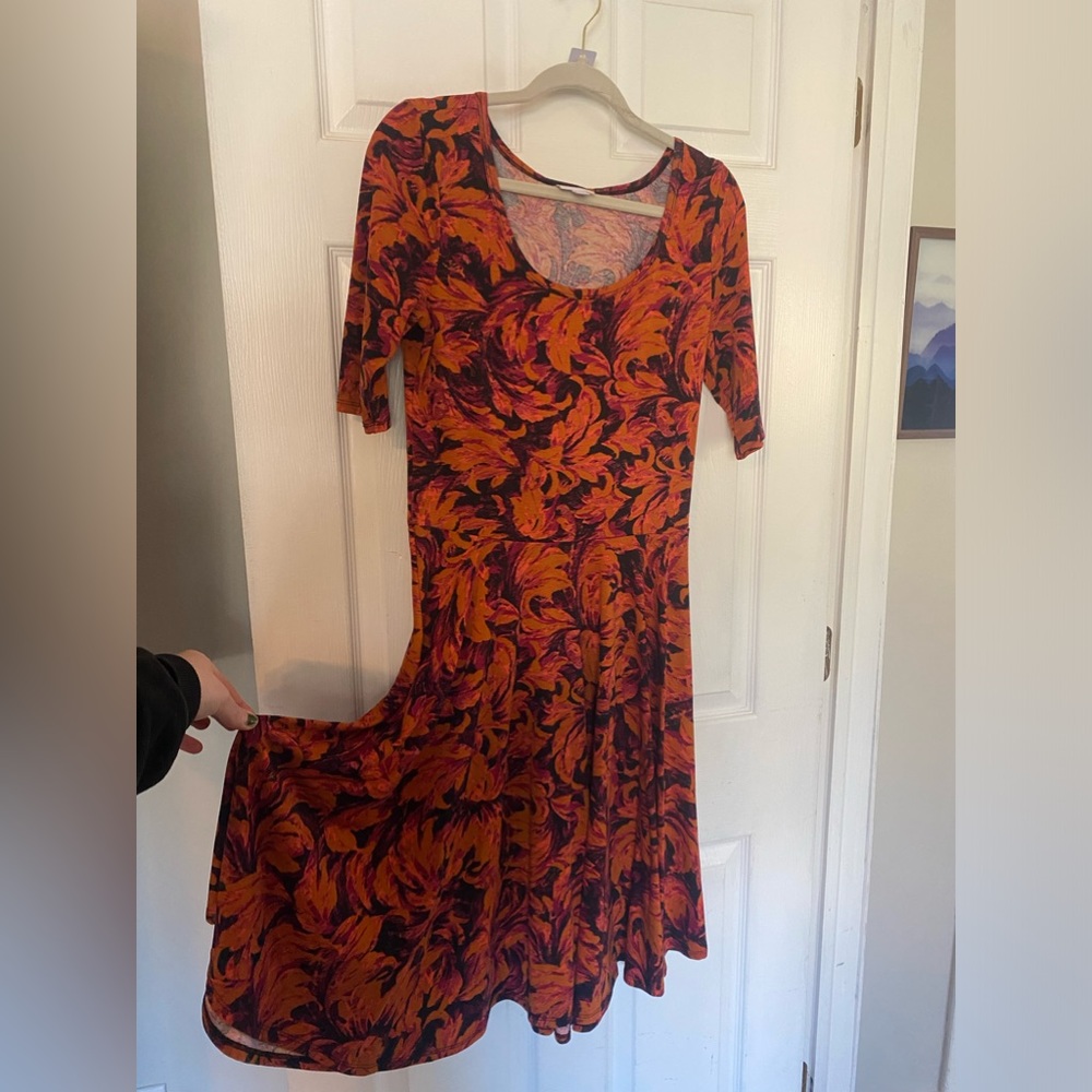 Orange floral dress